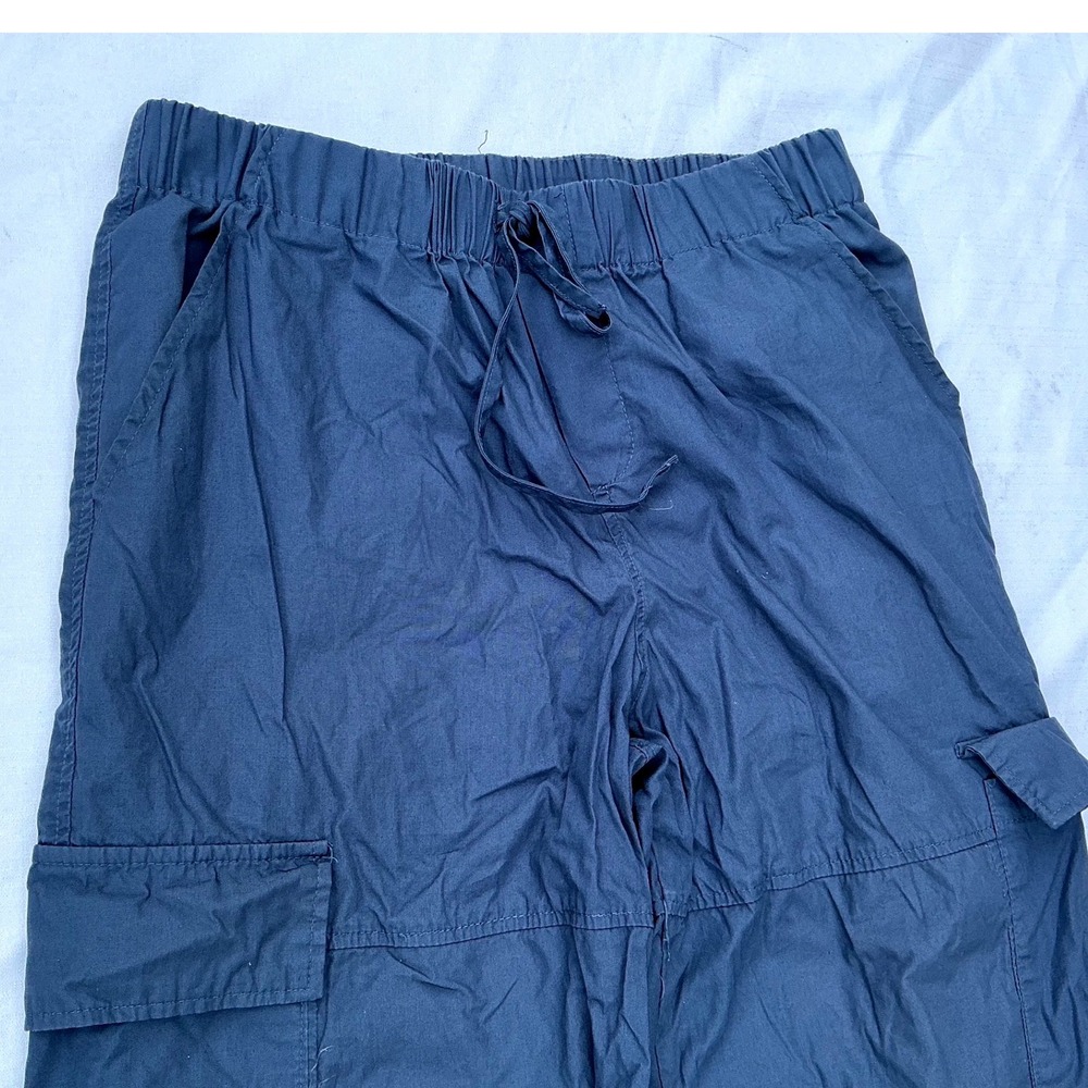 Pink Rose Cargo Jogger Pants Womens Medium Navy Blue Good Utility Zippers
